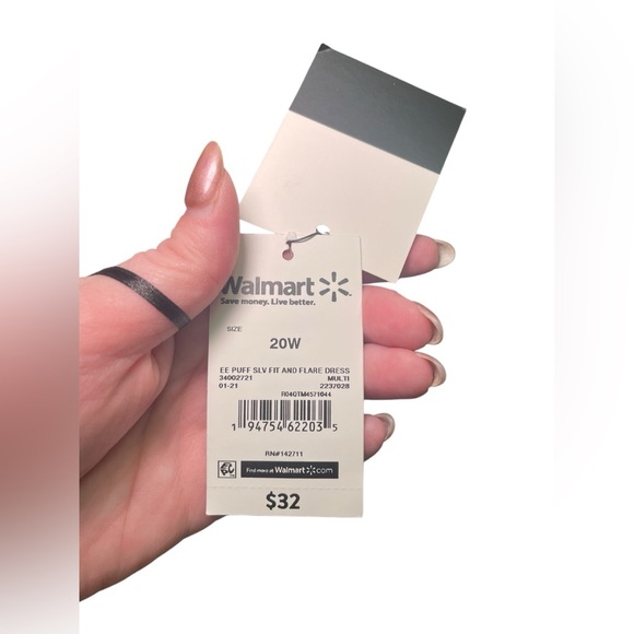 ELOQUII New NWT Black Floral Fit And Flare Dress Size 20 - Picture 7 of 8